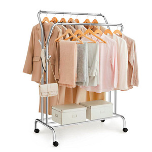 SONGMICS Rollgarderobe silber Metall 4 Haken 103,5 x 141,0 / 155,0 cm, 1 St.
