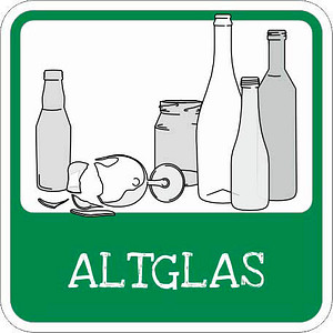 SafetyMarking® Hinweisschild "Entsorgung Altglas" quadrat 10,0 x 10,0 cm, 1 St.