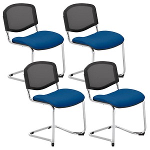 Nowy Styl Besucherstuhl Iso Ergo Mesh blau Stoff, 4 St.
