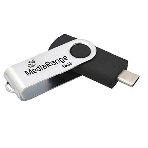MediaRange USB-Stick schwarz, silber 16 GB, 1 St.