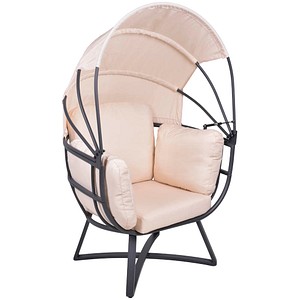 Garden Pleasure Loungesessel DELOS beige, schwarz Metall