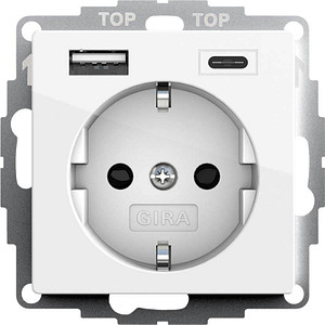 GIRA System 55 Steckdose mit USB-Anschluss, 1 St.