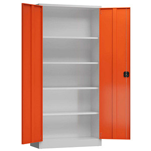 ClassiX Stahlschrank X-530364 feuerrot, lichtgrau 4 Fachböden 92,0 x 60,0 x 194,5 cm, aufgebaut, 1 St.
