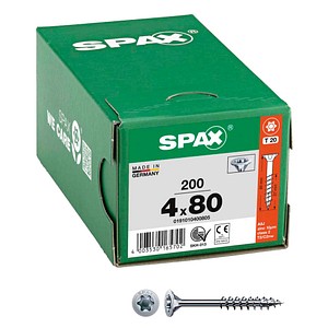 SPAX® Universalschrauben T20 Senkkopf WIROX 0191010400805 4 mm x 80 mm, 200 St.