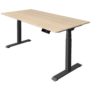 Kerkmann Move 1 stable elektrisch höhenverstellbarer Schreibtisch ahorn rechteckig, T-Fuß-Gestell grau 160,0 x 80,0 cm