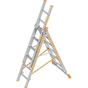 Layher Vielzweckleiter TOPIC 1040 silber 3x 6 Sprossen, H: 365,0 cm