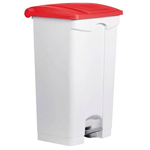 helit Mülleimer 90,0 l weiß, rot, 1 St.