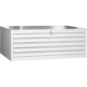 Gürkan Planschrank lichtgrau 5 Schubladen 113,0 x 83,0 x 53,0 cm