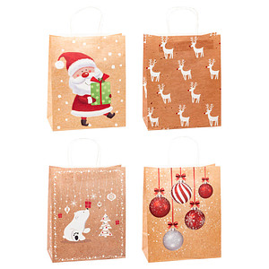 TSI Geschenktüten Weihnachten Papier Serie 3 Motiv sortiert 26,0 x 32,0 cm, 12 St.