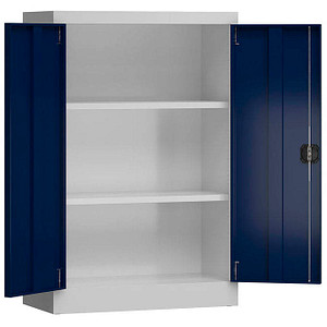 ClassiX Stahlschrank X-530291 enzianblau, lichtgrau 2 Fachböden 80,0 x 38,0 x 120,0 cm, aufgebaut, 1 St.