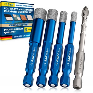 S&R Diamantbohrer-Set, 5-teilig