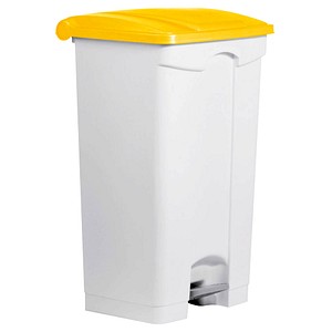 helit Mülleimer 90,0 l weiß, gelb, 1 St.