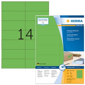 HERMA Etiketten 4559 grün 105,0 x 42,3 mm, 100 Blatt