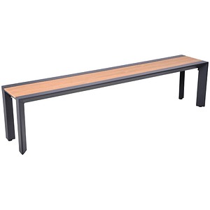 Garden Pleasure Sitzbank SILEA 305474 anthrazit, holz-optik natur Metall 180,0 cm