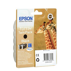 2 EPSON T0711H schwarz Tintenpatronen 2 EPSON T0711H schwarz Tintenpatronen