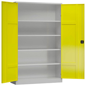 ClassiX Stahlschrank X-530386 zinkgelb, lichtgrau 4 Fachböden 120,0 x 60,0 x 194,5 cm, aufgebaut, 1 St.