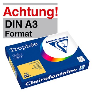 Clairefontaine Kopierpapier Trophée gold gelb DIN A3 80 g/qm 500 Blatt