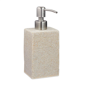relaxdays Seifenspender 10031054_778 beige Polyresin 200,0 ml, 1 St.