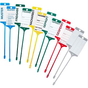EICHNER Hängeetiketten 2x blau, 4x grün, 2x gelb, 2x rot, 2x grau 21,5 x 5,8 cm gelocht, 1 Set