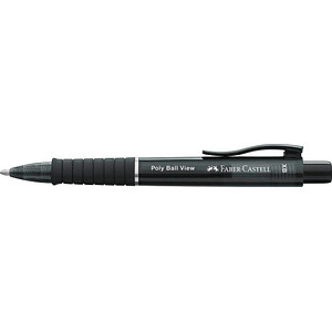FABER-CASTELL Kugelschreiber Poly Ball View schwarz/transparent, Schreibfarbe: blau, 1 St.