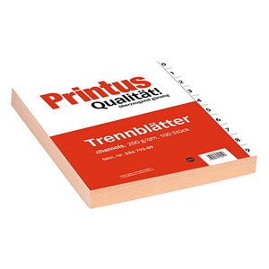Printus Trennblätter DIN A4 0-9 chamois, 200 g/qm, 100 St.