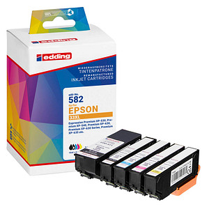 edding EDD-582  schwarz, cyan, magenta, gelb, Foto schwarz Druckerpatronen kompatibel zu EPSON 33XL / T3357XL, 5er-Set