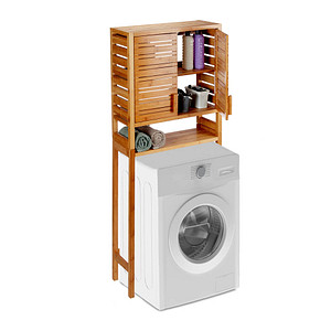 relaxdays Waschmaschinenschrank, 10024184_0 braun 1 Fachboden 66,0 x 26,0 x 164,5 cm