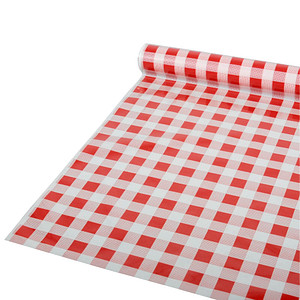 STARPAK Tischdecke Karo rot, weiß 80,0 cm x 50,0 m, 1 St.
