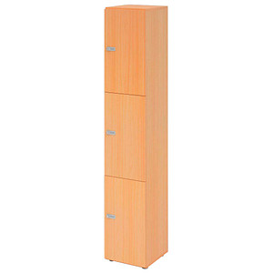 HAMMERBACHER Schließfachschrank buche V264L3/6/6/ZS, 3 Schließfächer 40,0 x 42,0 x 215,6 cm