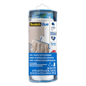 Scotch Blue™ Abdeckfolie mit Abroller transparent 122,0 cm x 27,4 m 1 Rolle
