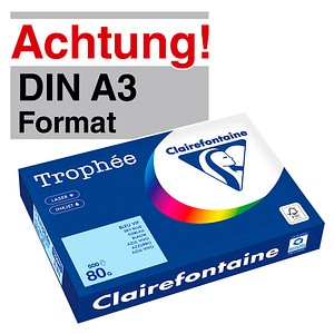 Clairefontaine Kopierpapier Trophée eisblau DIN A3 80 g/qm 500 Blatt