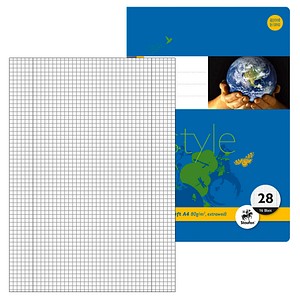 Staufen® Schulheft Style Lineatur 28 kariert DIN A4 Innen- und Außenrand, 16 Blatt, 1 St.