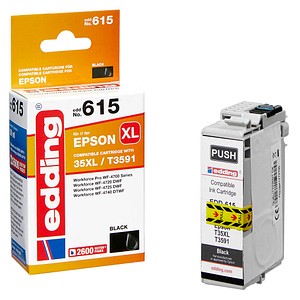 edding EDD-615 schwarz Tintenpatrone ersetzt EPSON 35XL / T3591XL edding EDD-615 schwarz Tintenpatrone ersetzt EPSON 35XL / T3591XL