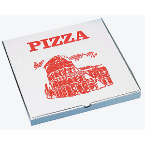 STARPAK Pizzakartons weiß, rot 30,0 x 30,0 cm, 100 St.