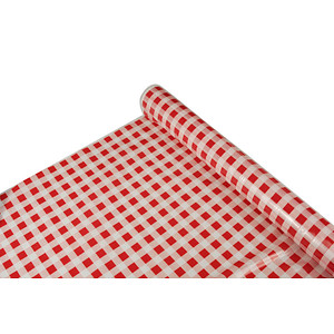 STARPAK Tischdecke Karo rot, weiß 80,0 cm x 50,0 m, 6 St.