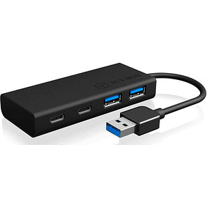 RaidSonic ICY BOX® USB-Hub IB-HUB1426-U3 4-fach schwarz