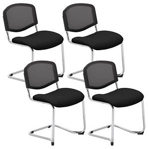 Nowy Styl Besucherstuhl Iso Ergo Mesh schwarz Stoff, 4 St.