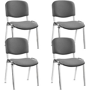 Nowy Styl Besucherstühle Iso ISO CR 1.3 C73 grau, gemustert Stoff, 4 St.