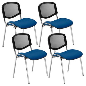 Nowy Styl Besucherstühle Iso Ergo Mesh blau Stoff, 4 St.