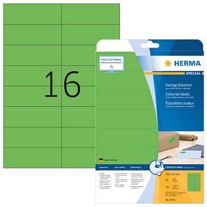 HERMA Etiketten 4554 grün 105,0 x 37,0 mm, 20 Blatt