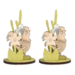 Rayher Bastelholz grün/natur Set Steckteile Blumenwiese Ø 3,5 cm, 2 Set