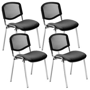 Nowy Styl Besucherstühle Iso Ergo Mesh anthrazit, schwarz Stoff, 4 St.