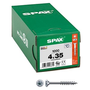 SPAX® Universalschrauben T20 Senkkopf WIROX 0191010400355 4 mm x 35 mm, 1.000 St.