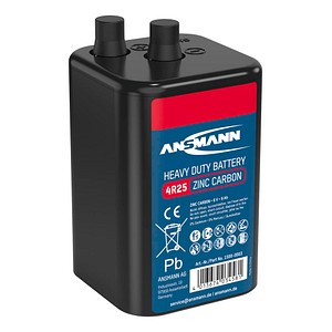 ANSMANN Batterien 4R25 Zink-Kohle 6V-Blockbatterie 6,0 V, 15 St.
