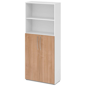 HAMMERBACHER Regalschrank 4770, V4770/W/N/BM weiß, nussbaum 80,0 x 34,6 x 188,0 cm, 1 St.