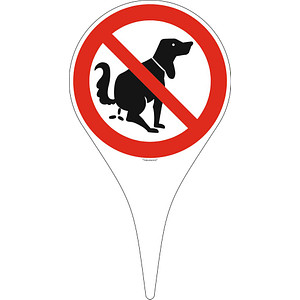SafetyMarking® Verbotsschild "Hier kein Hundeklo" runde Form mit Spieß 18,0 x 33,5 cm, 1 St.