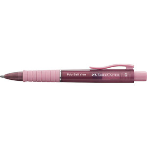 FABER-CASTELL Kugelschreiber Poly Ball View rose/transparent, Schreibfarbe: blau, 1 St.