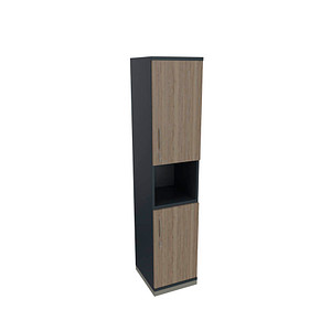 fm Regalschrank Sidney, 4260429769599 lavagrau, eiche natur 40,0 cm 44,2 cm, 1 St.