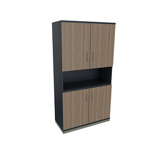 fm Regalschrank Sidney, 4260429769575 lavagrau, eiche natur 100,0 cm 44,2 cm, 1 St.
