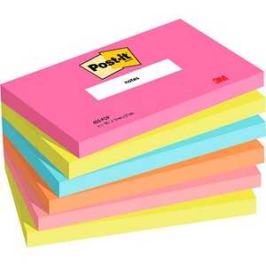 Post-it® Poptimistic Collection Haftnotizen farbsortiert, 6 Blöcke